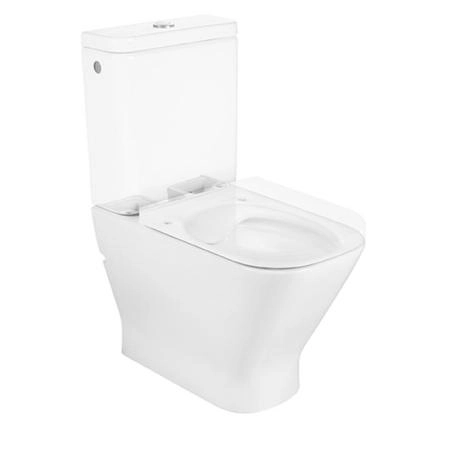 Roca The Gap Square Унитаз моноблок 36x60см, безободковый, универсальный выпуск, цвет: белый