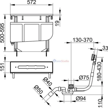 Монтажный блок Keuco 51130000075 Хром/белый/черный