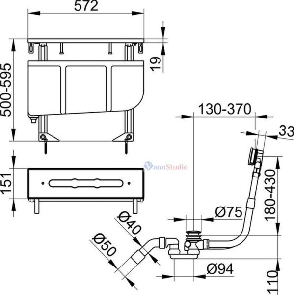 Монтажный блок Keuco 51130000075 Хром/белый/черный