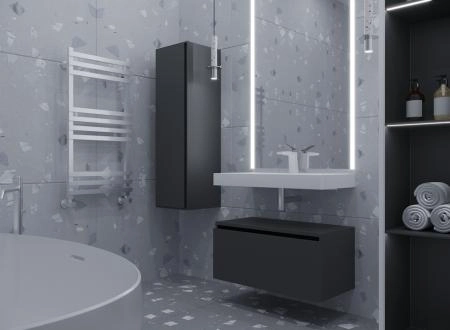 Ящик под столешницу Boheme 80см АНТРАЦИТ глянец VALLESSI UNO-S 897-080-A glossy