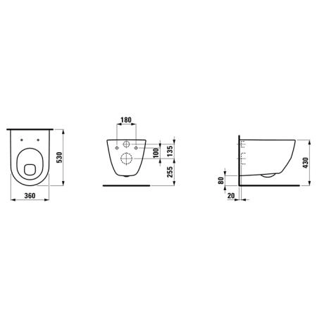 Laufen Pro Унитаз подвесной 53x36x35см.,  с полочкой, цвет: белый