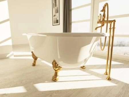 Ванна AquaStone Оливия ножки золото 180х90 иск. камень