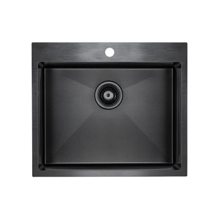 Кухонная мойка Paulmark ISAR PM805951-GM вороненая сталь 590х510мм нерж. Сталь