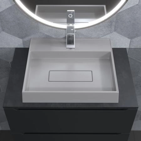 Раковина накладная кварцевая Uperwood Tanos Quartz 50 см, прямоугольная, жасмин матовая