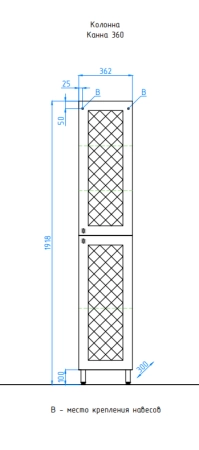 Шкаф для ванной Style Line Elfante Канна 36 напольный с дверками