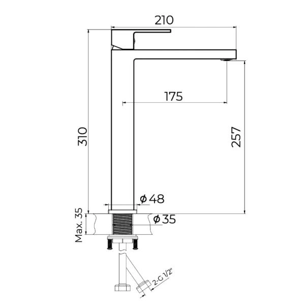 Смеситель KNOTLOR STABLE KN-24/WY, высокий белый
