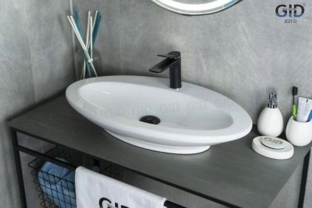 Раковина Gid Tr422 71x42 на столешницу белая