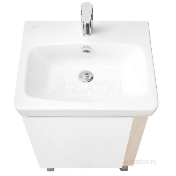 Тумба под раковину AQUATON Кантри 55 белый, дуб верона 1A257601AHB20