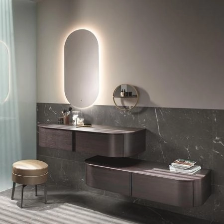 BURGBAD LAVO 2.0 Тумба подвесная 1шт 1210х490х250 мм., 1 ящик, ручка черная, цвет Eiche Dekor Mokka