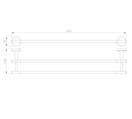 Полотенцедержатель двойной WONZON & WOGHAND SIMPLE, Хром (WW-6511)