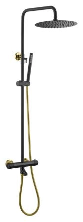 Стойка для душа Boheme c термостатом UNO Black Gold 468-T-BG