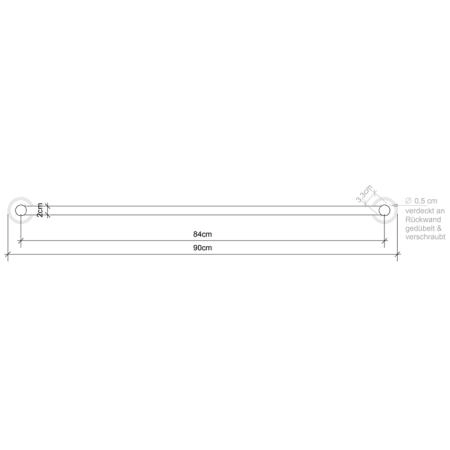 Decor Walther Classic HTE90 Полотенцедержатель 90см, подвесной, цвет: хром