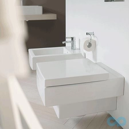 Duravit Vero Унитаз подвесной 37x54.5см, с вертикальным смывом с сиденьем, цвет: белый