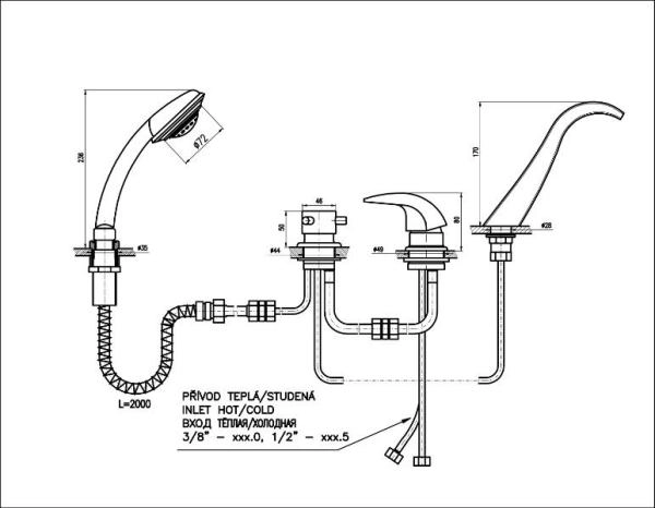 Смеситель Slezak RAV Dunaj D461.5P хром