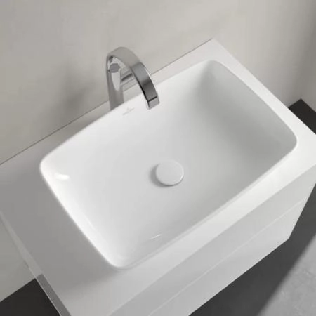 Villeroy&Boch Artis Раковина 58х38.5х12.5см., накладная, без отв., без перелива, TitanCeram, цвет: альпийский белый