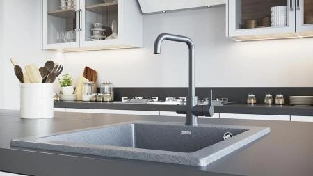 Смеситель для кухни Paulmark LOGAS Lo213021-402 Серый металлик