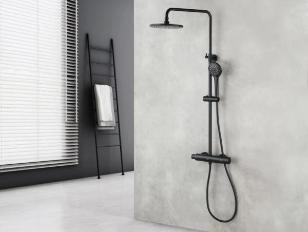 Душевая система Lemark Bronx LM3770BL для душа термостат , черный