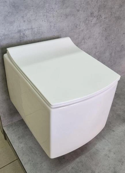 Унитаз Ceramalux 2022 подвесной безободковый сиденье микролифт белый 500x355x365