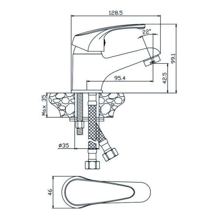 Смеситель OLIVES Avila 02100AV для раковины,хром
