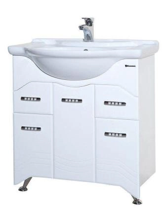 Тумба под раковину Bellezza Дрея 85 напольная с б/к (Элеганс) белая
