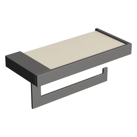 Держатель для туалетной бумаги Boheme c крышкой Qubic Shine Gun Metal 10721-SGM