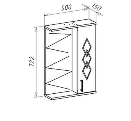 Зеркало-шкаф Bellezza Элеганс 50 L с подсветкой белый