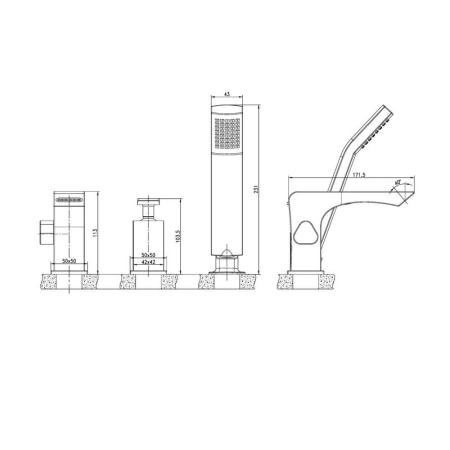 Смеситель Lemark Contest LM5845CW на борт ванны