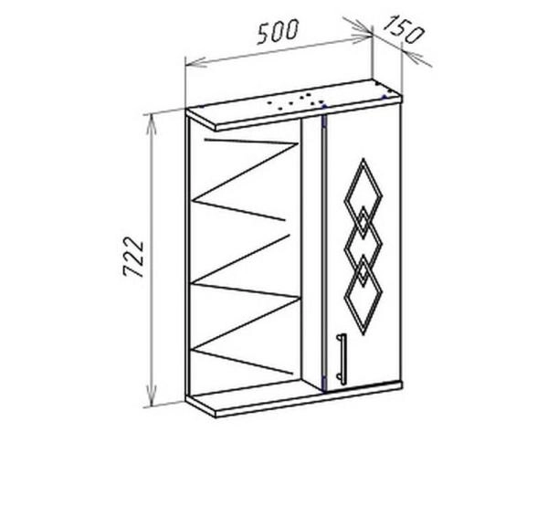Зеркало-шкаф Bellezza Элеганс 50 L с подсветкой белый