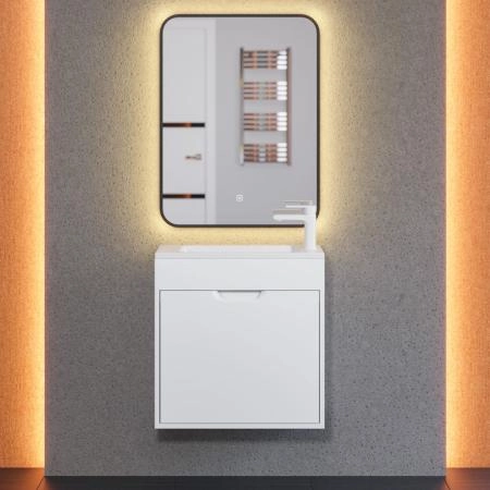 Тумба с раковиной для ванной Uperwood Modul 60 см, подвесная, матовая, белая