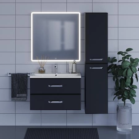 Тумба под раковину для ванной Uperwood Foster 80 см, подвесная, черная