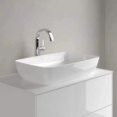 Villeroy&Boch Artis Раковина 58х38.5х12.5см., накладная, без отв., без перелива, TitanCeram, цвет: альпийский белый