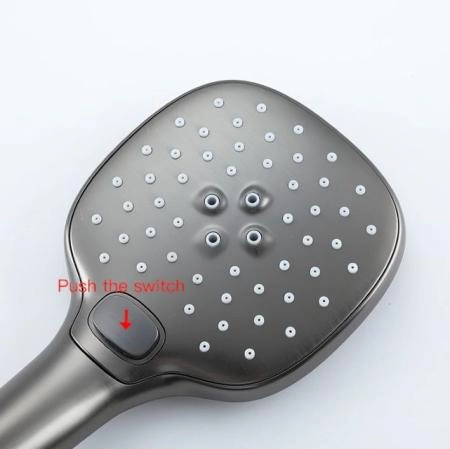 Душевая система Gappo G2417-9 термостат с изливом оружейная сталь верхний душ 30x30