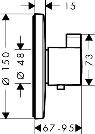 Термостат для душа Hansgrohe Ecostat S Highflow,СМ 15756000 хром