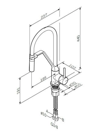 Смеситель для кухни AM.PM Like F8013000 хром, черный