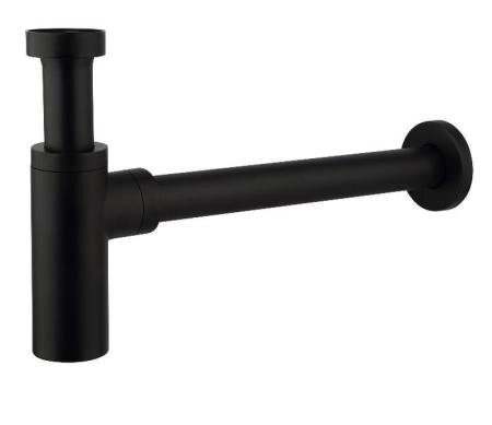 Сифон для раковины Ceramalux чёрный матовый цилиндр C-058
