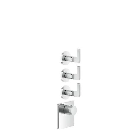Gessi Inciso Встраиваемый термостатический смеситель на 3 источника, резьба 3/4", внешняя часть, цвет: хром