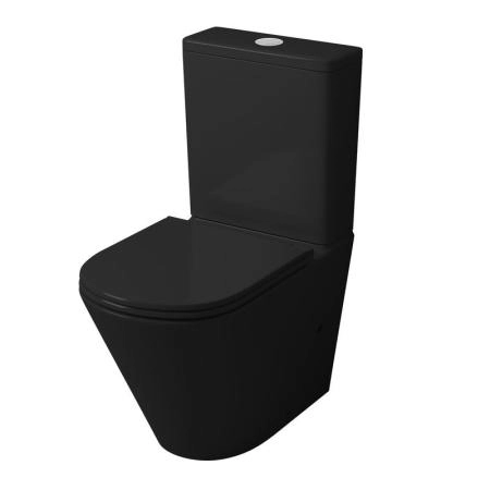 Унитаз Grossman GR-4450BMS (605*380*825) ЧЕРНЫЙ МАТОВЫЙ напольный Безободковый с тонкой крышкой