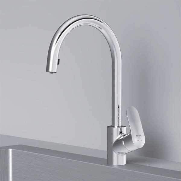 Смеситель для кухни AM.PM Like F8012000 Смеситель - хром, шланг - черный