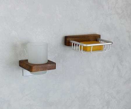 Держатель стакана для ванной ФОРЕСТ 10704C сатин дерево