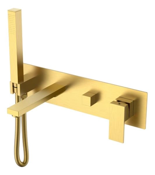 Смеситель для ванны Boheme встроенный Qubic Matt Gold 474-2-MG