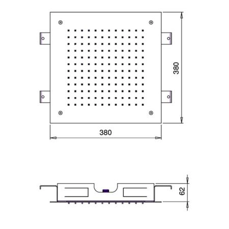 Almar Square Temptation Верхний душ, потолочный, 38х38см, 1 режим, цвет: Mirror Stainless Steel