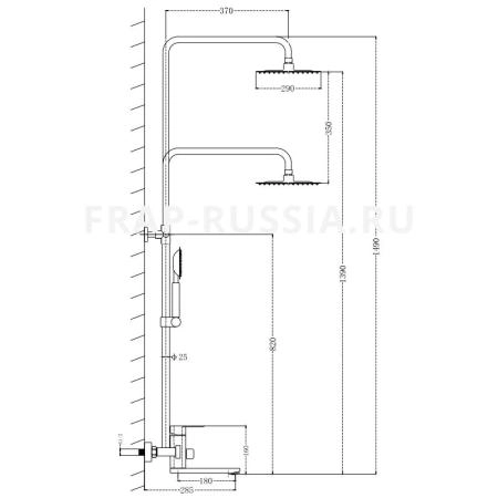 Душевая система Frap F24805 для ванны ,сатин