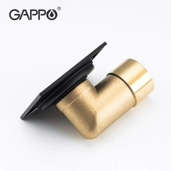 Душевой трап Gappo G81053-6 чёрный 100x100мм