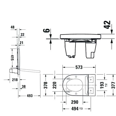 Duravit Starck F Plus Крышка Sensowash с возможностью подключения автосмыва