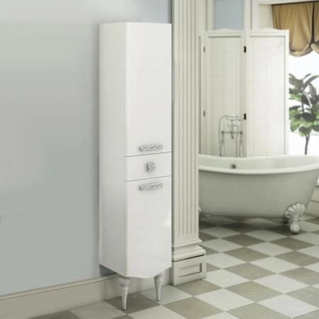Шкаф-колонна Comforty Монако-40 левая 00004140124 белый глянец