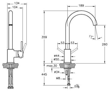 Смеситель для кухни Vitra Minimax S A42091EXP