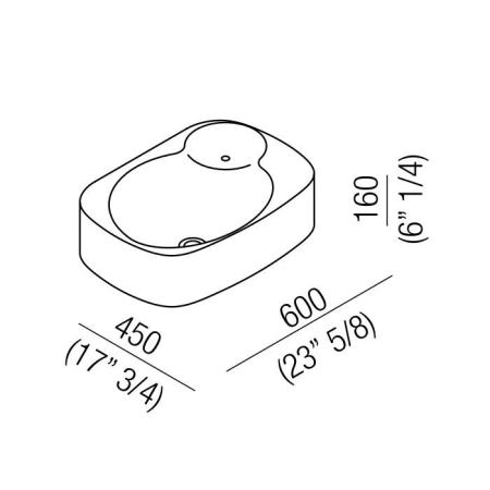 Agape Nivis Раковина 60х45х16 см, с 1 отв., цвет: белый