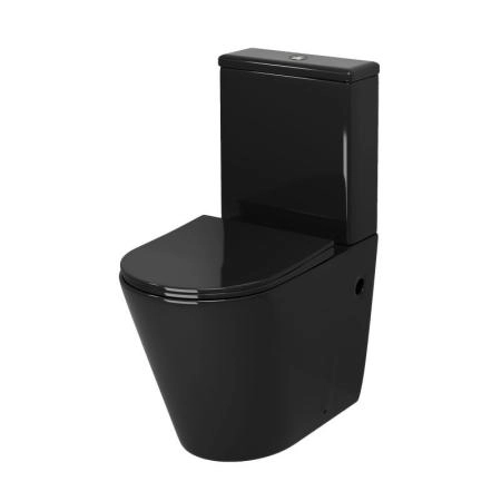 Унитаз Grossman GR-4480BS Color (620*365*810) ЧЕРНЫЙ напольный Безободковый с тонкой крышкой