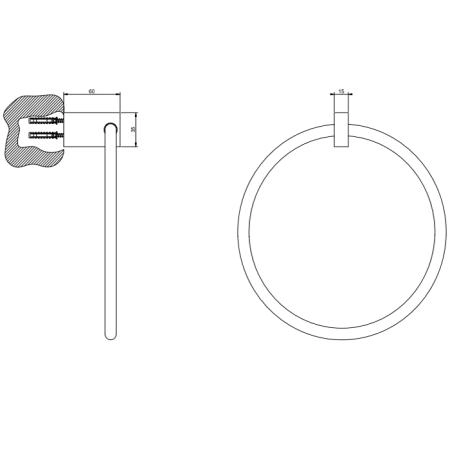 Gessi Inverso Accessories Полотенцедержатель - кольцо, подвесной, цвет: Warm Bronze Br PVD