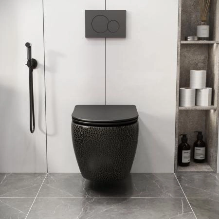 Унитаз Grossman GR-4411BBLS Color (550*365*395) ЧЕРНЫЙ подвесной Безободковый